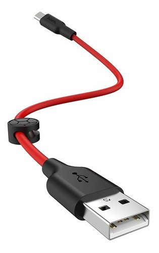 Cable Usb A Micro Cargador Y Transmisor De Datos 0.25m Hoco Color Rojo