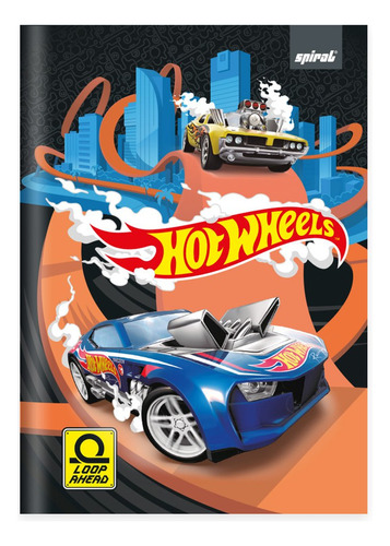 Caderno 1/4 Capa Dura Costurado 80 Folhas Hot Wheels