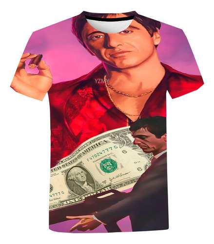 Hjb Scarface 3d Imprimir Camisetas De Manga Corta