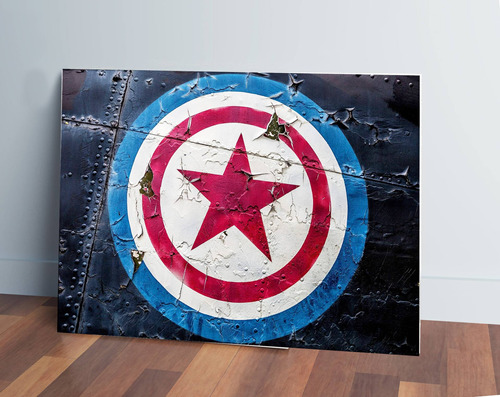 Cuadro Capitan America Marvel 350 50x70 Mdf Memoestampados