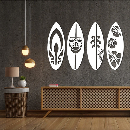 Imagen 1 de 9 de Cuadro Madera Moderno Calado Decorativo Mdf Tablas De Surf 