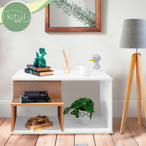 Mesa Centro Elegante Minimalista Organizador Resistente Color Roble Santana