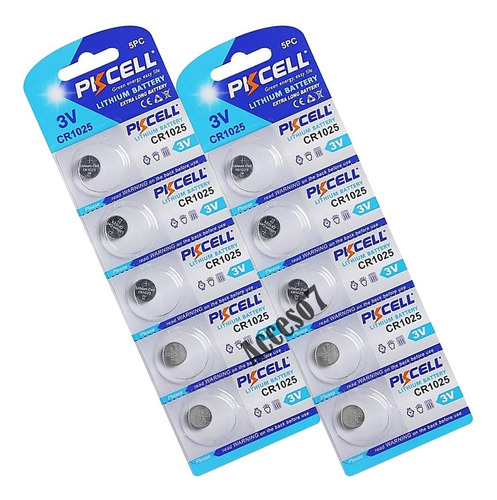 10 Pilas Cr1025 3v De Litio Cr-1025 De Tipo Boton