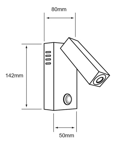 Lampara Para Lectura Muro Negro 3.4w Luz Suave Cálida Tecnolite TLLED-2051/N