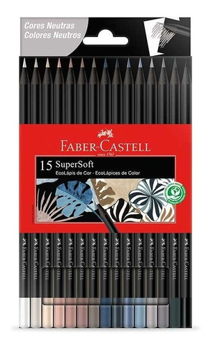 Lápis De Cor 15 Cores Supersoft Cores Neutras Faber Castell