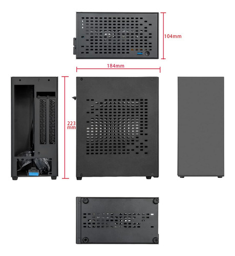 Mini Case De Aluminio Mini Itx Con Pcie Riser, Joyjom Mini P