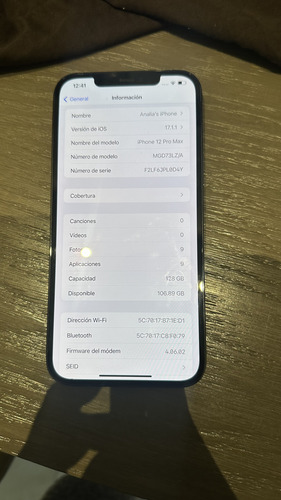 iPhone 12 Pro Max Como Nuevo 128 G 85% Batería (Usado)