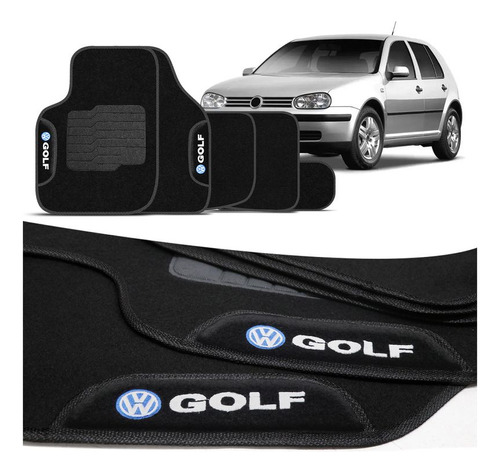 Jogo Tapete Golf 99 2000 2001 2002 Carpete Preto Com Grafia