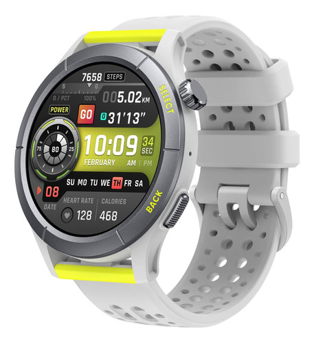 Reloj inteligente Amazfit Cheetah Round A2294 con funda GPS/Bluetooth, color gris y blanco