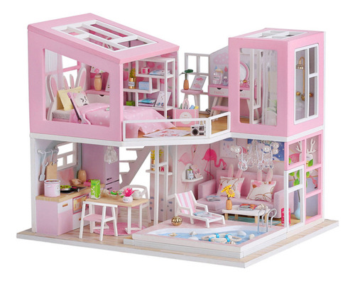 Casa De Bricolaje En Miniatura Con Adultos Y Niños Loft Hous