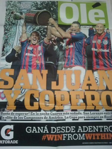 San Lorenzo Póster Olé Campeón De America San Juan Y Copero