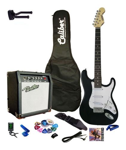 Kit De Guitarra Electrica + Amplificador Afinador Accesorios