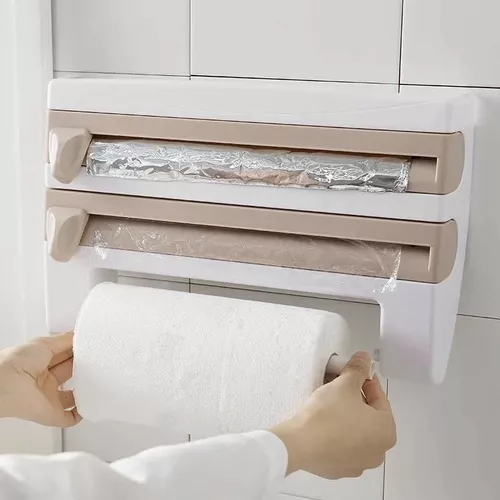 Dispenser Porta Rollo Cocina Papel Film Aluminio - Leifheit - Portarrollo  Plastico De Pared - Stock
