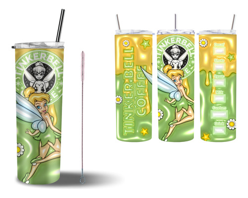 Termo Tumbler 20oz Diseño Tinkerbell Tipo Inflado Md2