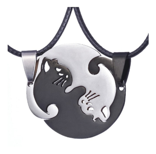 2 Collares Gatos Yin Yang Para Mejores Amigos, Pareja