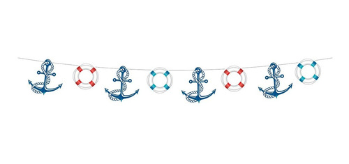 Banderin Guirnalda Banner Pirata Marinero 17x17cm X8 Unidade