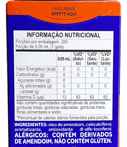 Vitamina D3 500 Ui Oscal Os Cal Líquida Gotas Sabor Limão