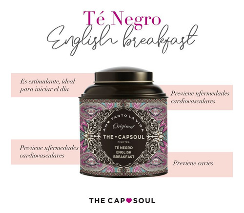 Té Negro English Breakfast A Granel Lata 100g The Capsoul