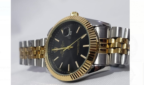 Relógio Unissex Preto/prata/dourado 36mm