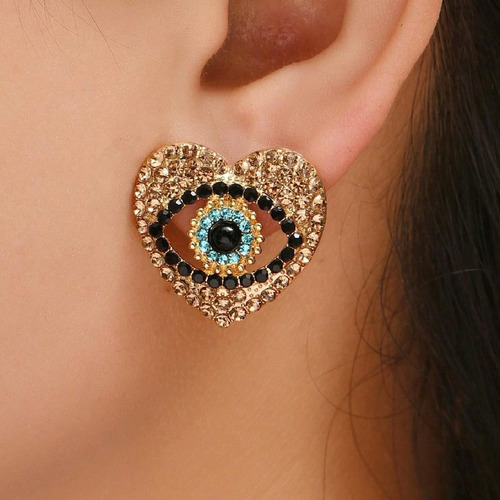 Pendientes De Diamantes Con Incrustaciones De Corazón