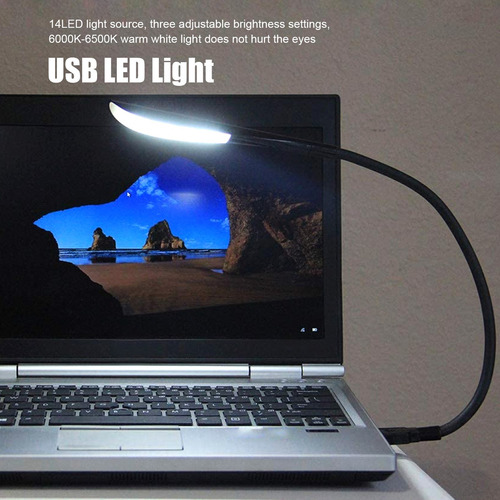 Lámpara Led Portátil Luz De Lectura Usb 14 Noche Ajustable