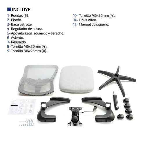 Silla De Escritorio Y Oficina Ergonomica Pc Giratoria Femmto Color Gris
