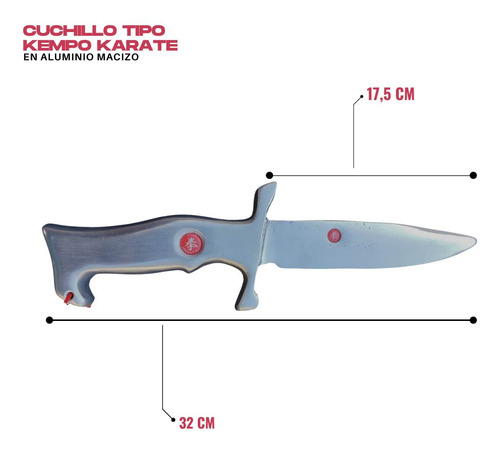 Cuchillo Tipo Kempo Karate P/ Entrenamiento - En Aluminio