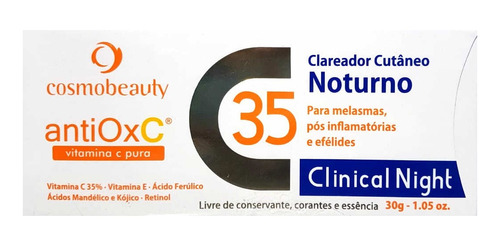 Creme Clareador Antiox C Vitamina C Pura 35 30g Cosmobeauty