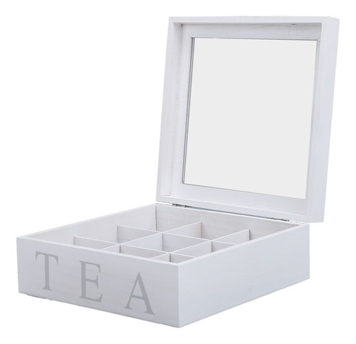 Organizador De Madera Para Té Con Ventana Superior De Acríli
