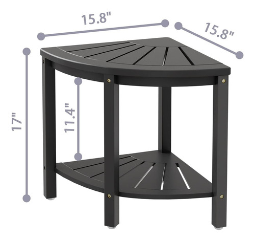 Banco De Ducha De Esquina De Bambú, Taburete Impermeable Con
