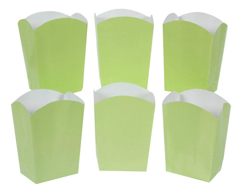 Caja Palomitas Cartoncillo 9x7x4.5 Cm Mylin 18 Pzs Color Verde Limon