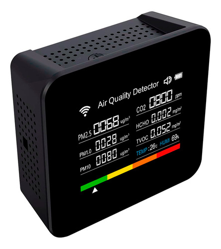 Higrômetro Dorn Co2 Pm Tvoc Usb-c Detector Poluição