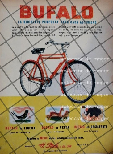 Cartel Publicitario Antiguo Bicicletas Bufalo 1953 615