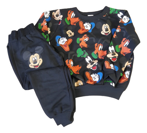 Conjunto Moletom Mickey Infantil Menino Inverno Blusa Calça