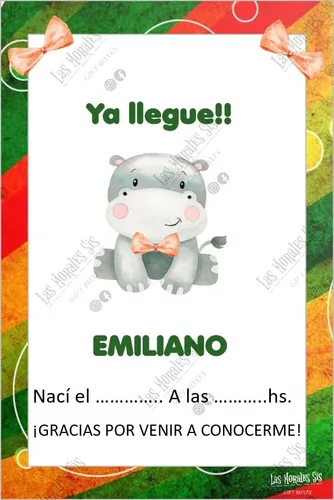 Tarjeta De Nacimiento Personalizadas