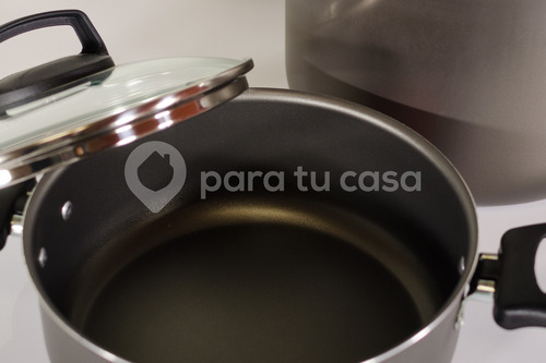 Batería De Cocina Cacerola 5 Pzas Aluminio Teflón Mta Ct