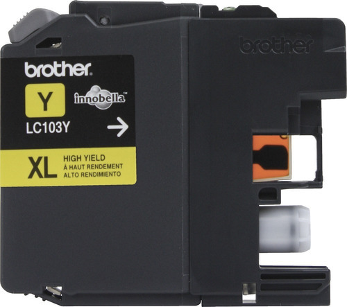 Cartucho De Tinta Brother Amarillo LC103Y XL Para Rendimiento De 600 Pag.