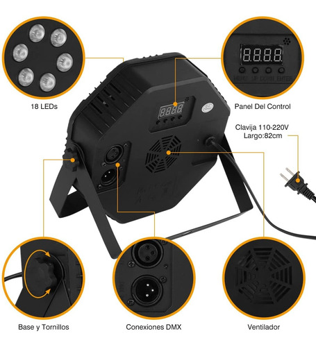Cañon De Leds Rgb Audioritmico Dmx Multicolor Control Remoto