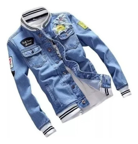 Chaqueta De Jeans De Béisbol De Otoño