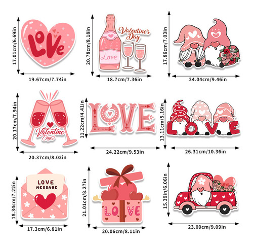 1 Juego De 3 Decoraciones For Fiesta De San Valentín Con