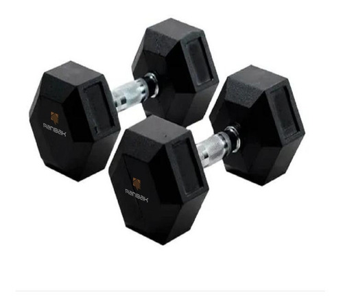 Imagen 1 de 9 de Mancuerna Hexagonal Engomada Ranbak 054 12,5 Kg X Ud Envio