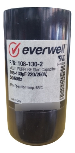 Capacitor 108-130-2 250v De Arranque Marca Everwell _