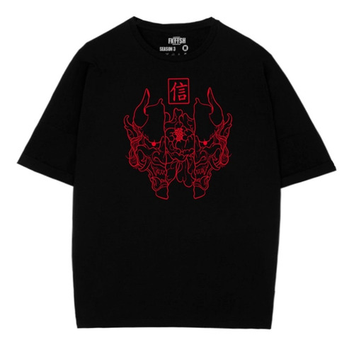 Playera Oni Rojo Japones Oversize Fkttsh Moda Urbana D37