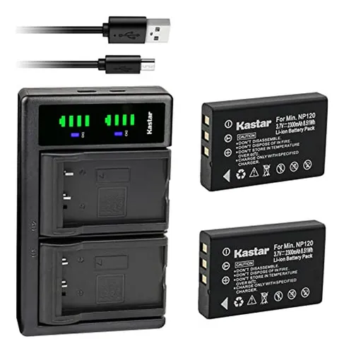 Cargador Y Baterías De Reemplazo Fujifilm Np-120 - Pack De 2