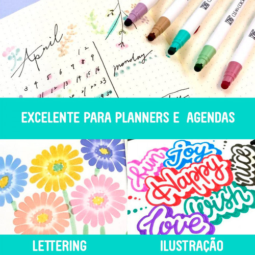 Estojo Zig Single Kuretake Highlight Colors 6 Unidades Cor Branco