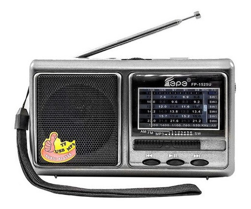 Radio Recargable Mp3 Usb 8 Bandas Epe Fp-1525u