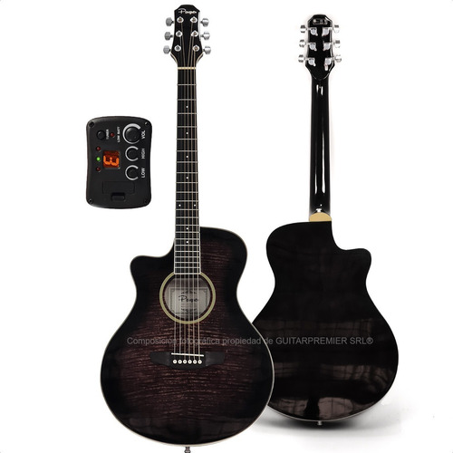 Imagen 1 de 10 de Guitarra Electroacustica Zurdo Premium Ecualizador Activo