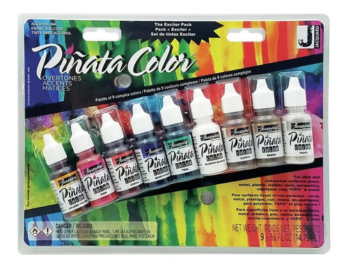 Set 9 Tintas Al Alcohol Jacquard Piñata Color Matices 14 Ml