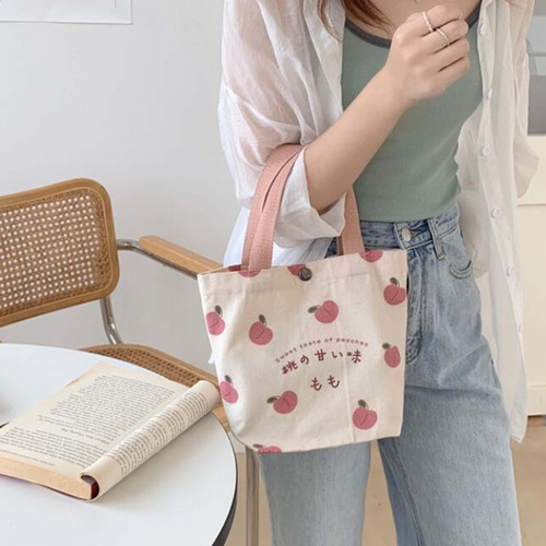 2 Bolsa De Lona Reutilizable Con Asa, Resistente Y Lavable,