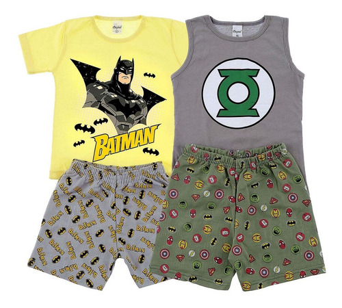 Imagem 4 de 10 de Kit 3 Conjunto Infantil Personagem Menino Roupa Atacado